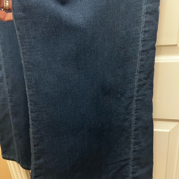 Adi Knit Mid-rise Flare Jeans in Medium Blue Wash by Pilcro - Picture 6 of 11